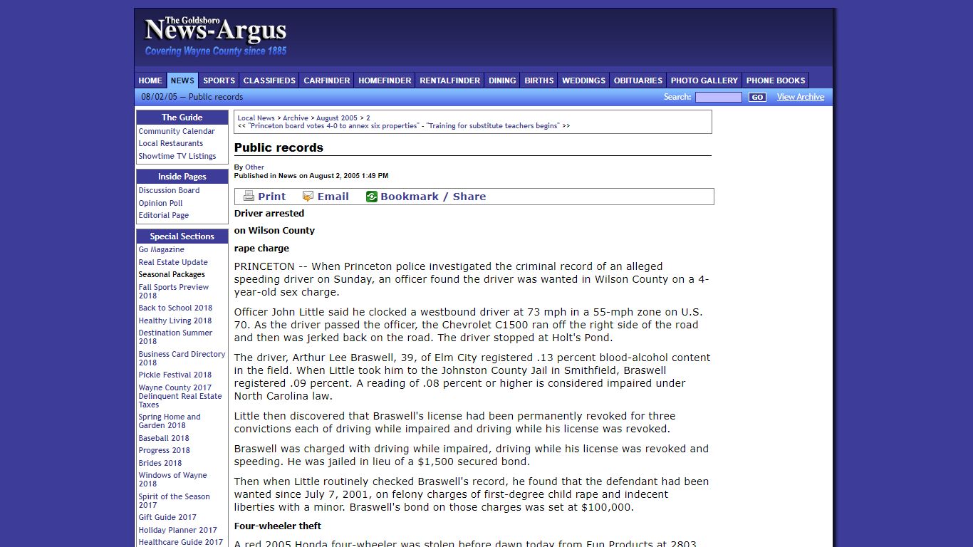 Goldsboro News-Argus | News: Public records